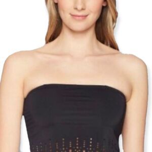 NWT! FASHION FORMS Black Laser-cut Scallop Hem Bandeau Bralette